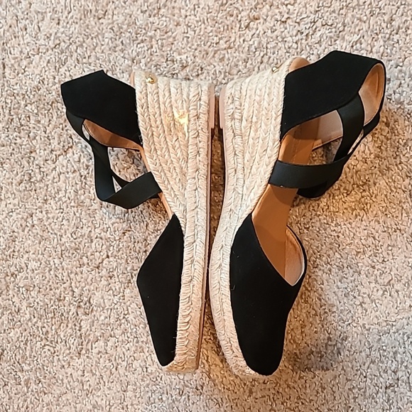 🥳HP🥳 Russell & Bromley London Cococross Espadrille EU 39/US 8 Black Suede - Picture 3 of 10